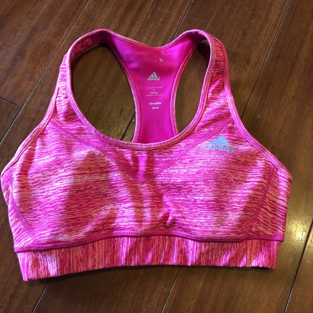 Adidas racerback sports bra pink size large